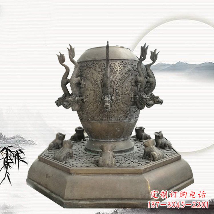 绵阳校园地动仪铜雕