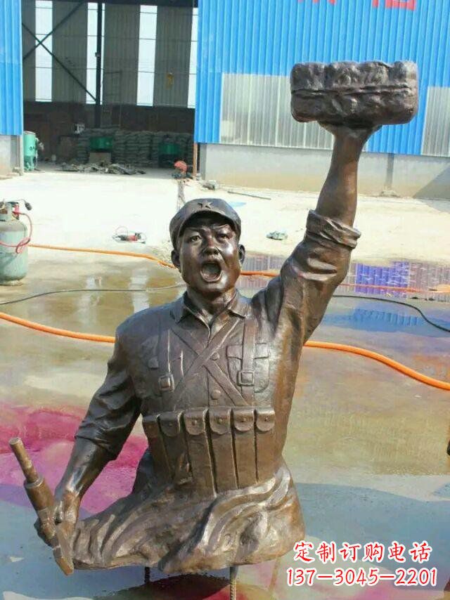 绵阳校园董存瑞名人铜雕