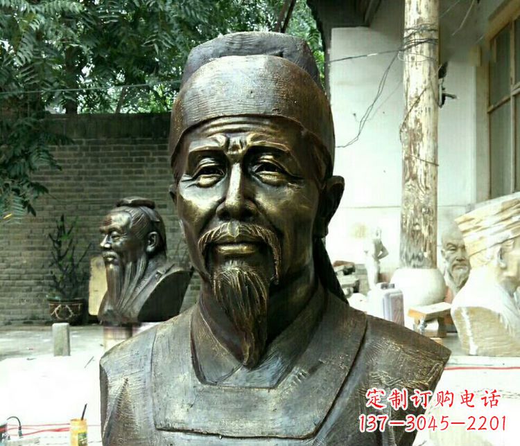 绵阳校园杜甫胸像铜雕
