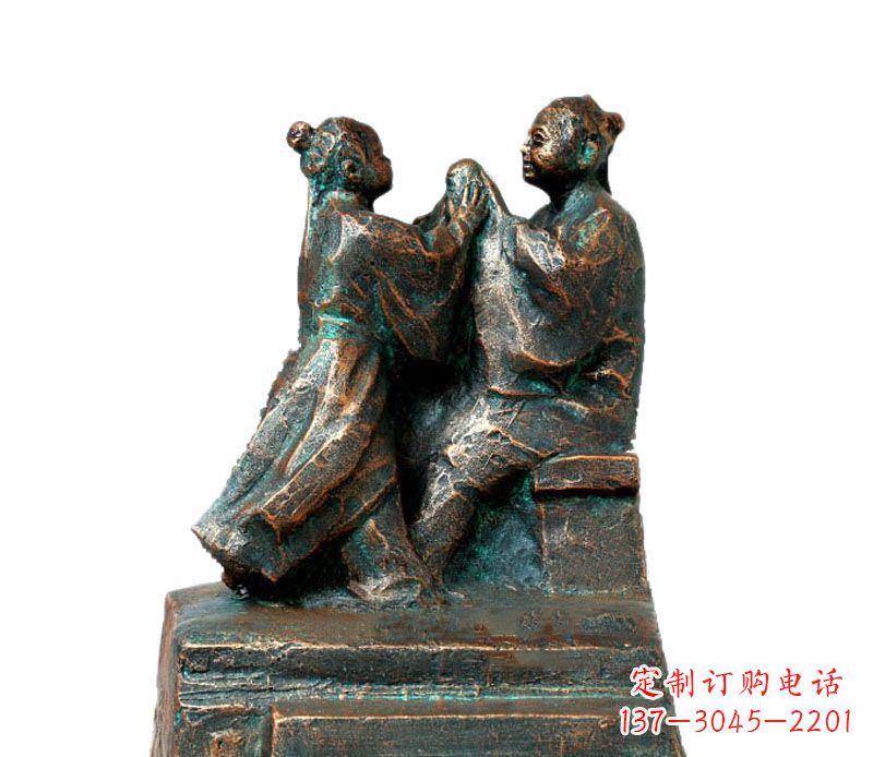 绵阳校园古代孔融让梨人物铜雕
