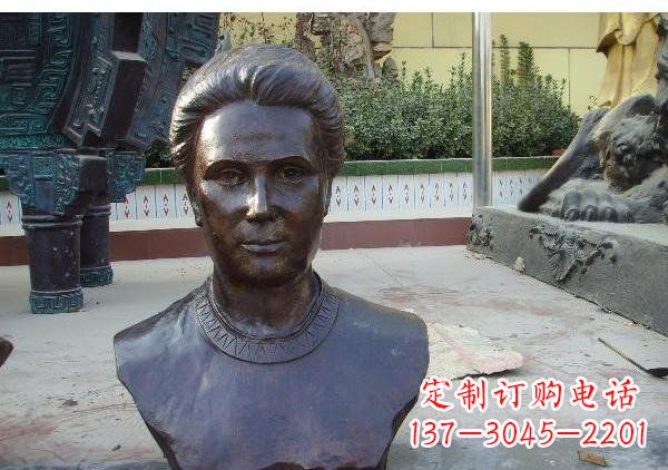绵阳校园居里夫头像铜雕