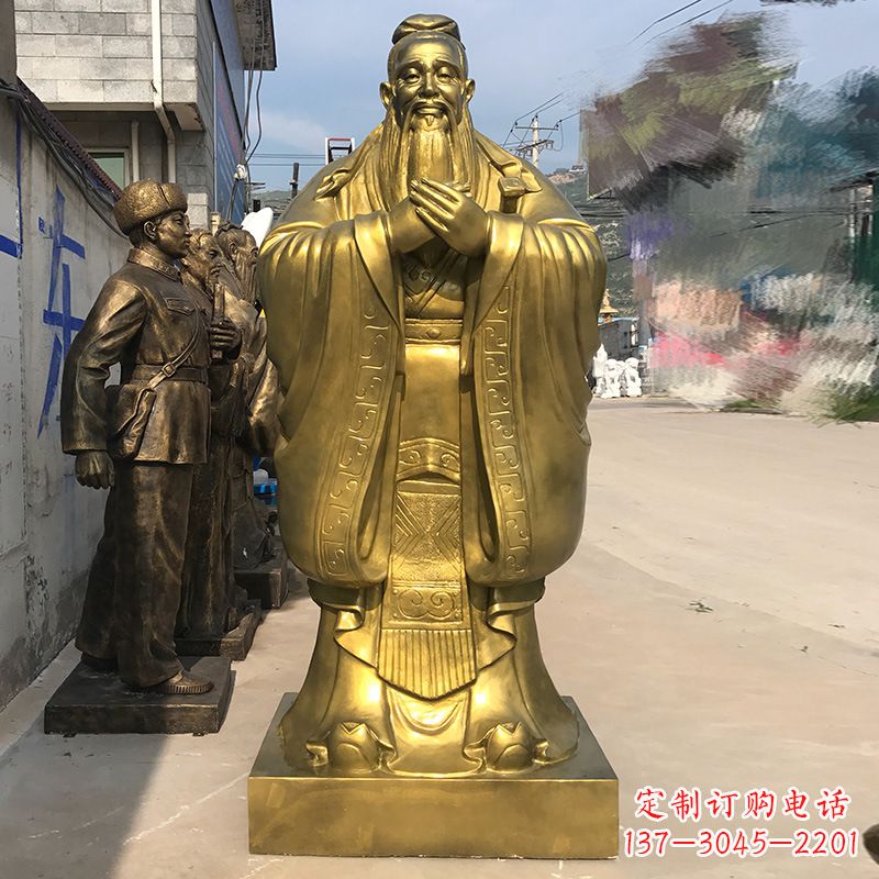 绵阳校园孔子铜雕像