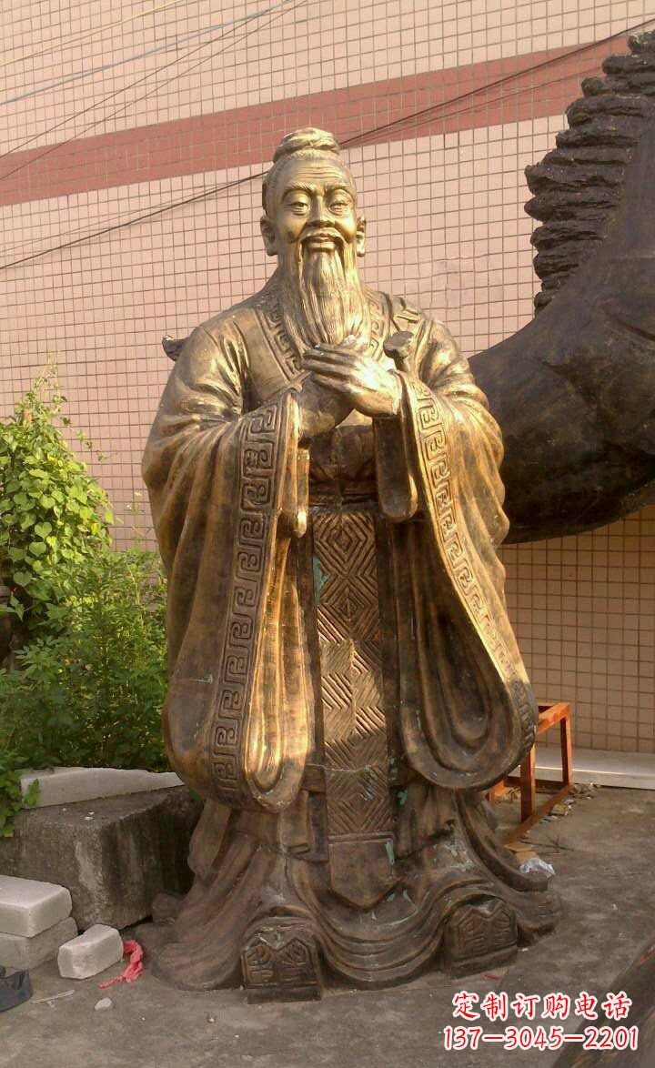 绵阳校园孔子像人物铜雕