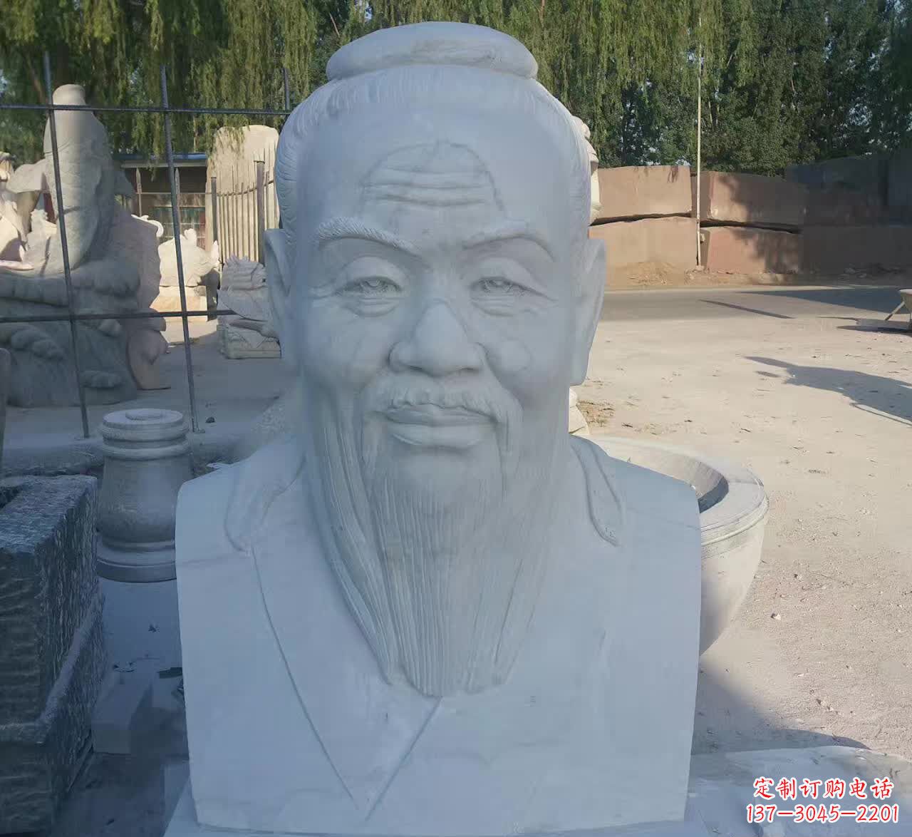 绵阳校园孔子胸像石雕塑