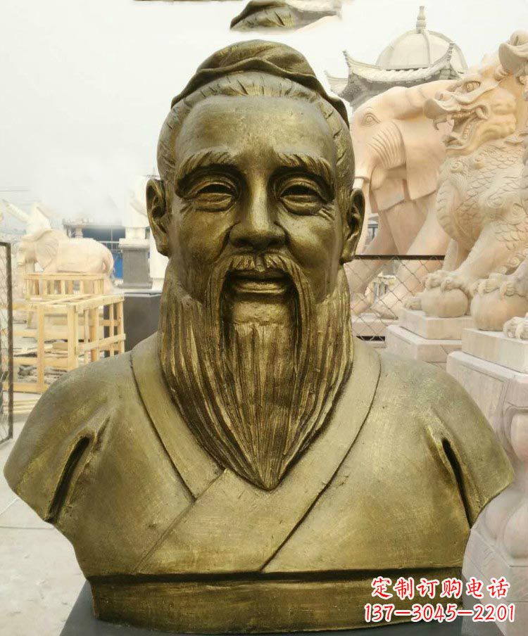 绵阳校园孔子胸像铜雕