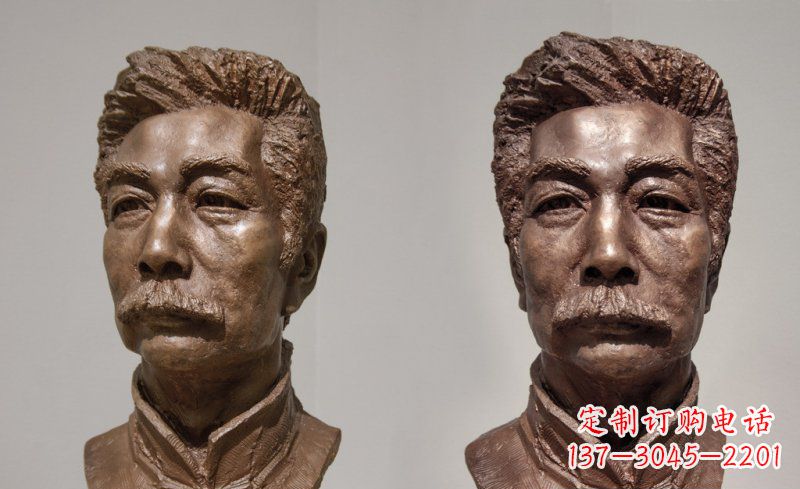 绵阳校园鲁迅头像名人铜雕