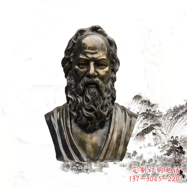 绵阳校园名人苏格拉底头像雕塑