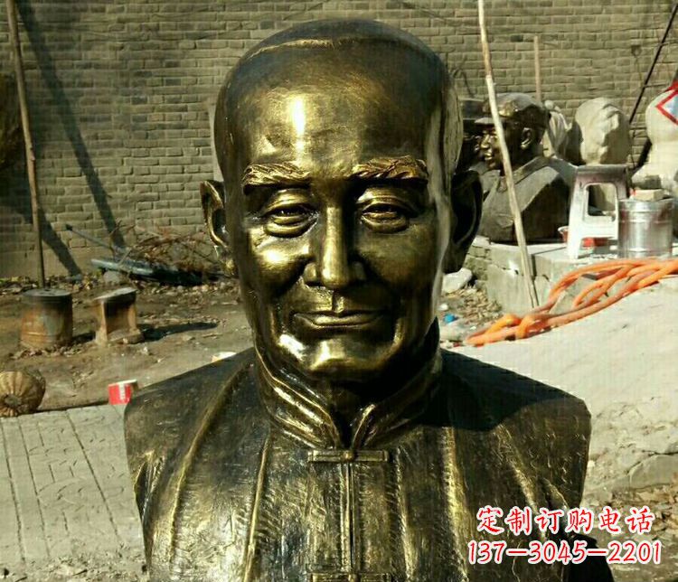 绵阳校园名人叶圣陶胸像铜雕