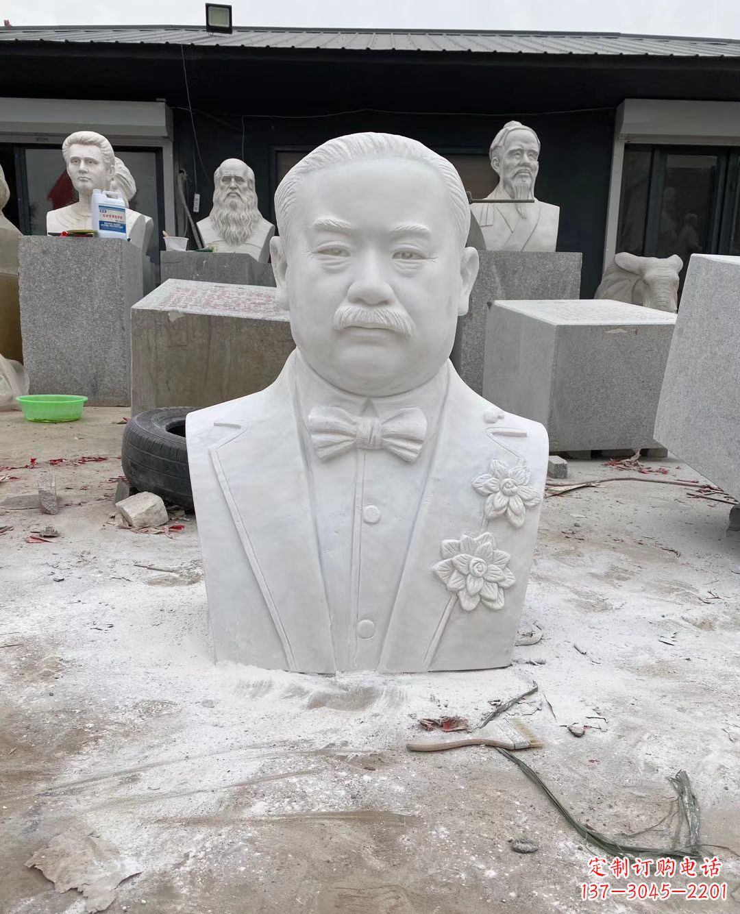 绵阳校园名人詹天佑头像石雕