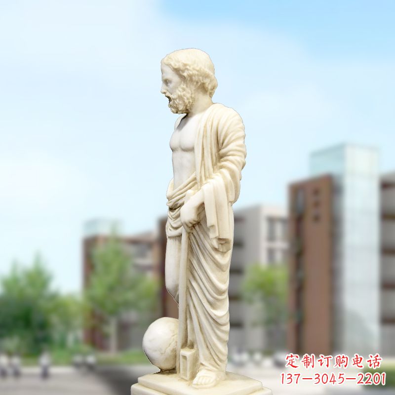 绵阳校园名人著名物理学家阿基米德石雕塑像
