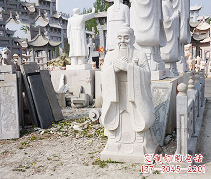 绵阳校园人物孔子石雕 (3)