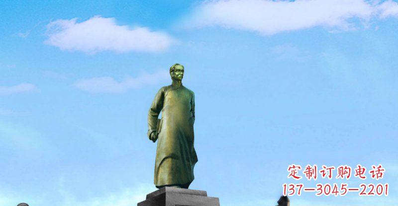 绵阳校园朱自清近代名人铜雕