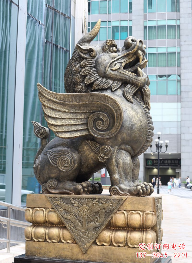 绵阳獬豸法院独角兽铜雕