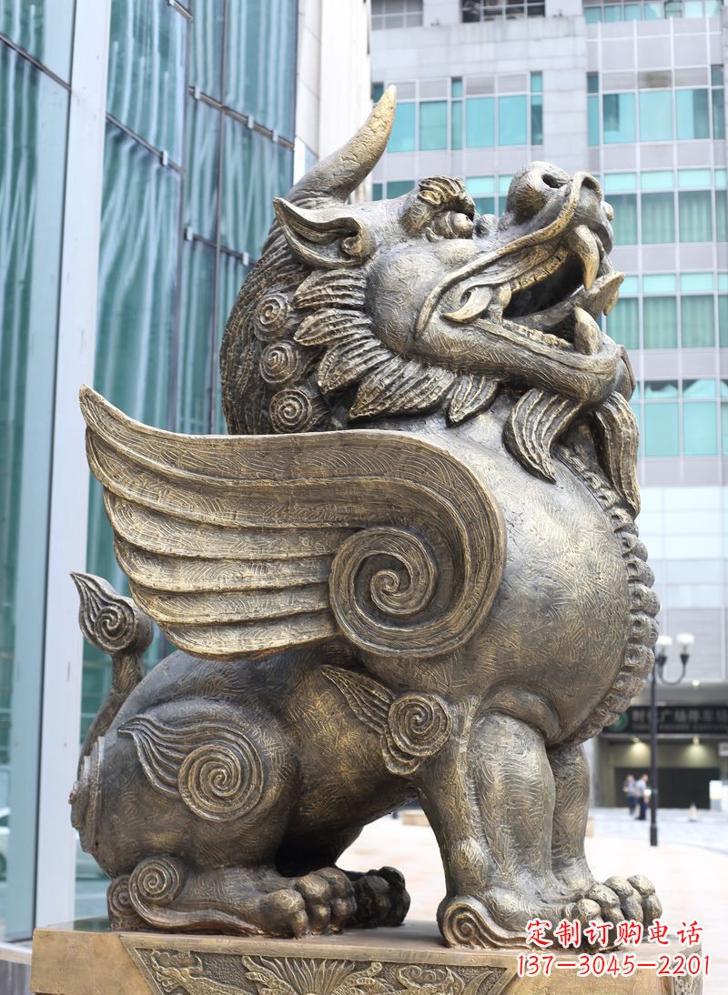 绵阳獬豸古代神兽铜雕
