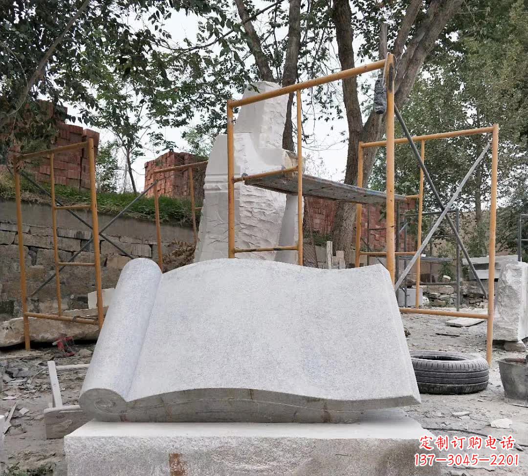 绵阳学校无字书籍石雕