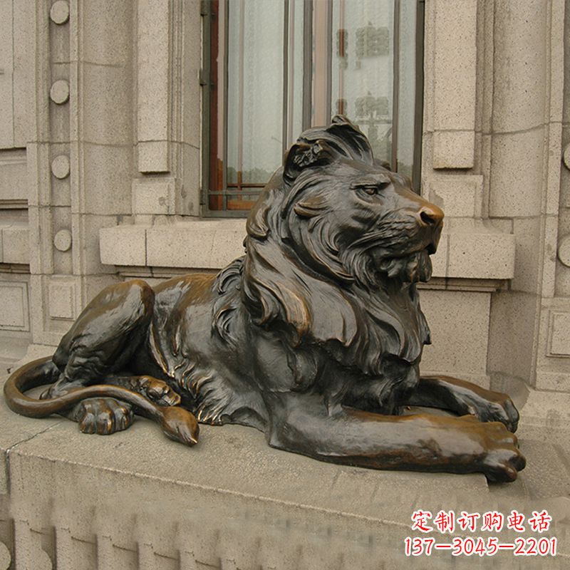 绵阳银行大门铜雕港币狮子看门动物雕塑