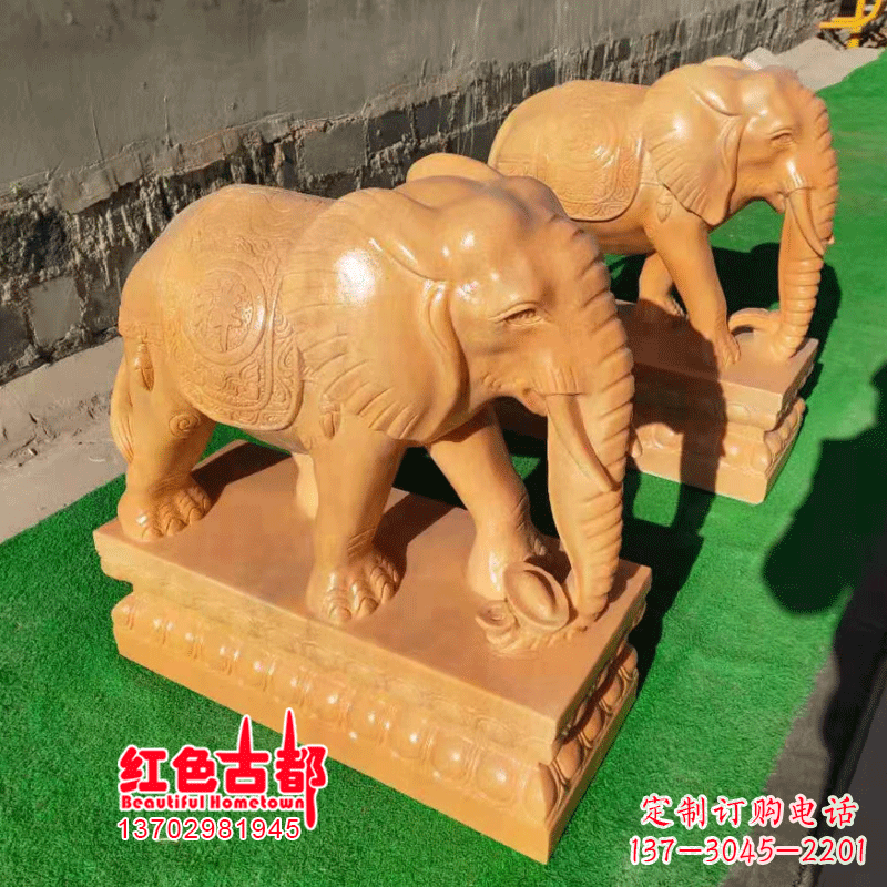 绵阳银行门口的石雕大象