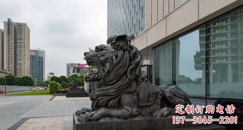 绵阳银行铜狮子汇丰狮铜雕