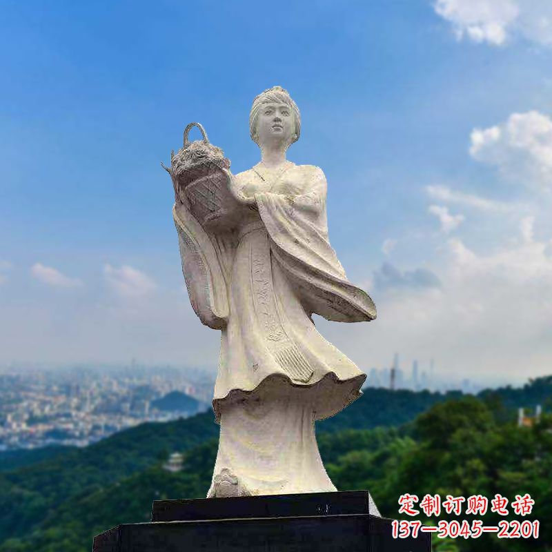 绵阳虞姬景观石雕像-景区园林古代美女雕塑