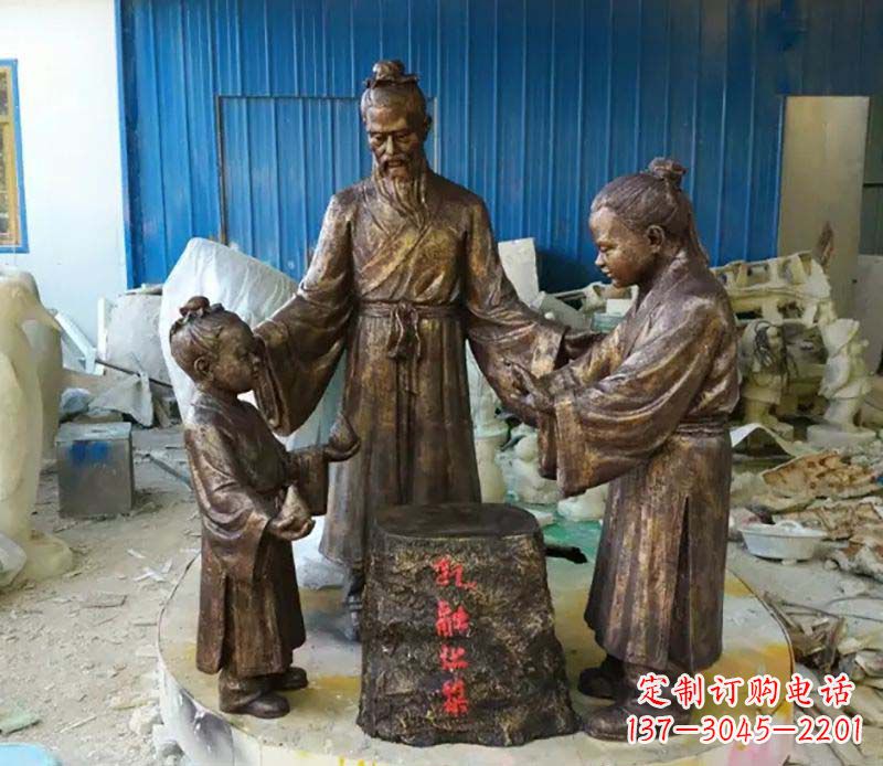 绵阳寓言故事孔融让梨人物铜雕