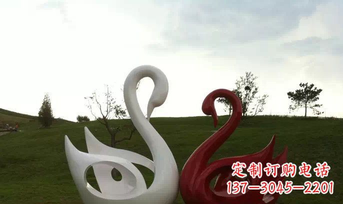 绵阳园林不锈钢抽象天鹅雕塑