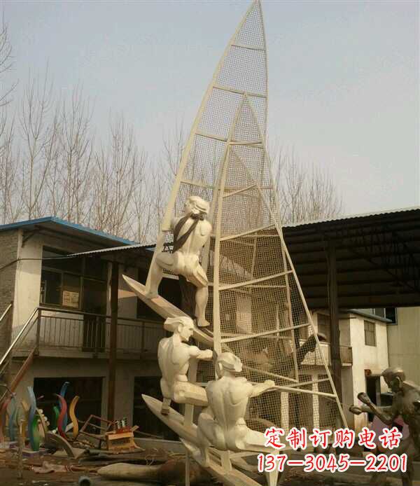 绵阳园林不锈钢帆船景观雕塑