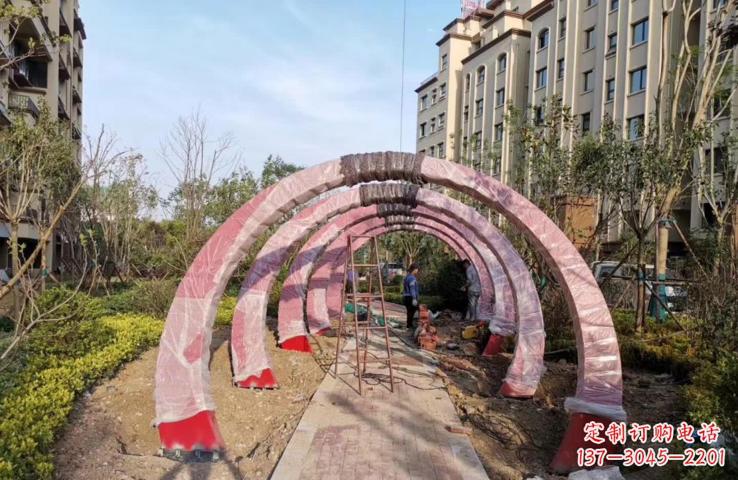 绵阳园林不锈钢拱门景观雕塑