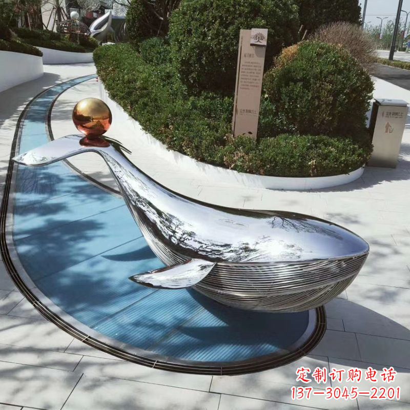 绵阳园林不锈钢海豚景观摆件