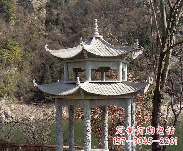 绵阳园林仿古双层石雕凉亭