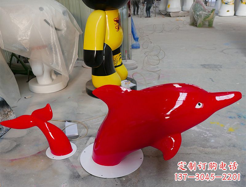 绵阳园林广场创意海豚入水出水雕塑摆件