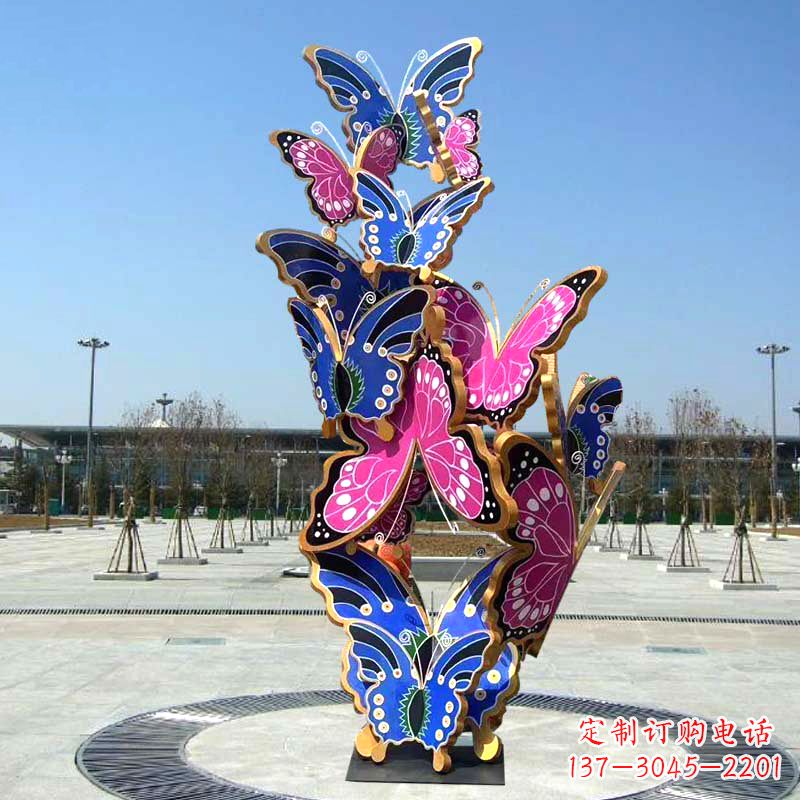 绵阳园林广场蝴蝶不锈钢动物景观雕塑