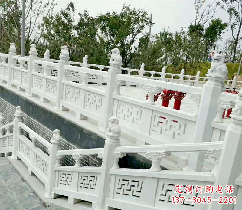 绵阳园林汉白玉栏板景观石雕 (2)