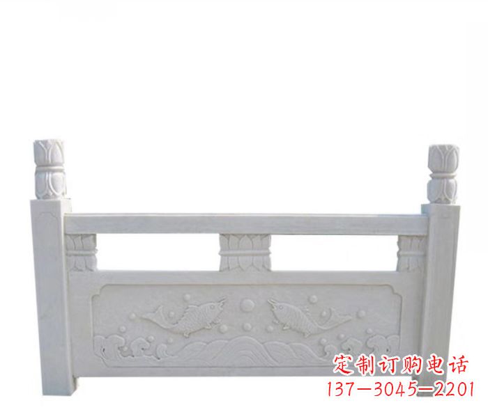 绵阳园林汉白玉石浮雕栏板