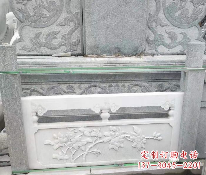 绵阳园林汉白玉石浮雕栏板 (3)