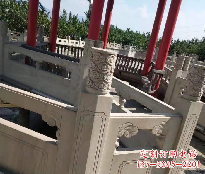 绵阳园林景观大理石桥栏板石雕 (3)