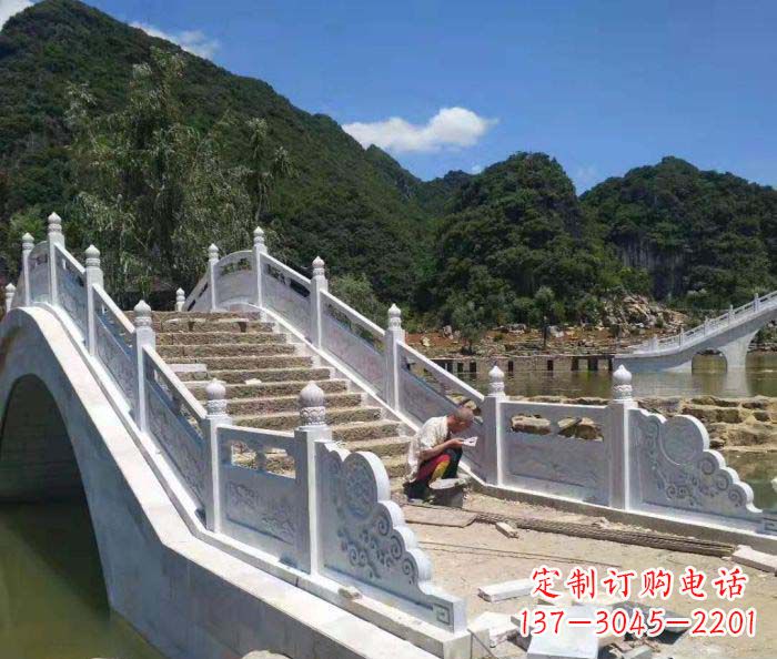 绵阳园林景观大理石桥栏板石雕_1