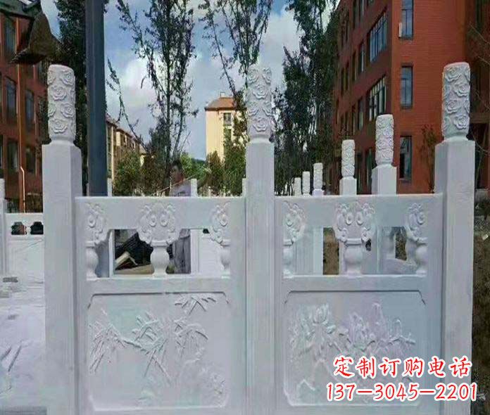 绵阳园林景观大理石桥栏板石雕_2