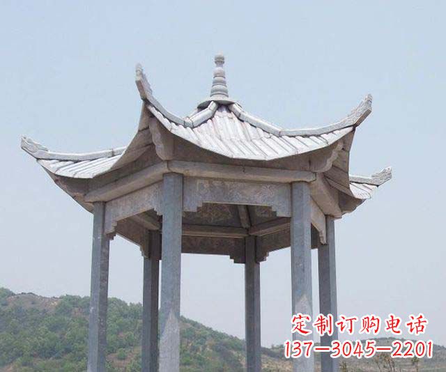 绵阳园林景观单层石雕凉亭 (2)