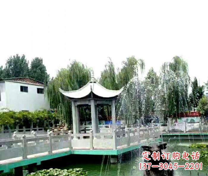 绵阳园林景观单层六角石雕凉亭