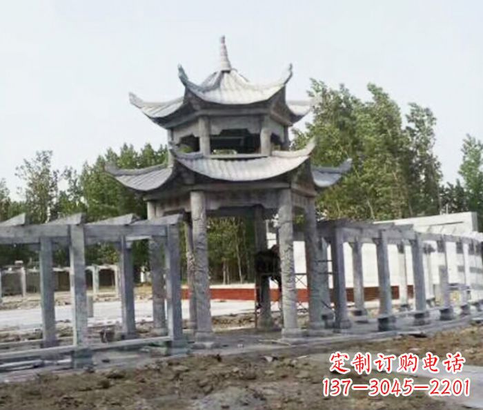 绵阳园林景观多层凉亭石雕 (2)