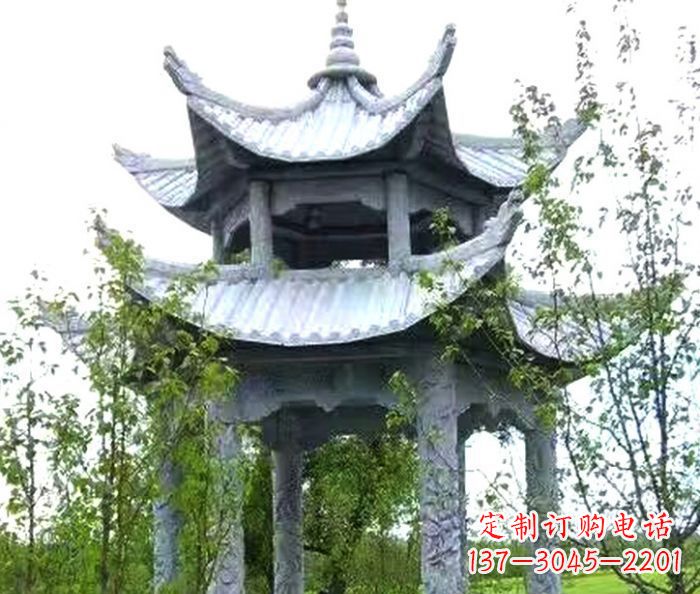 绵阳园林景观仿古六角石凉亭