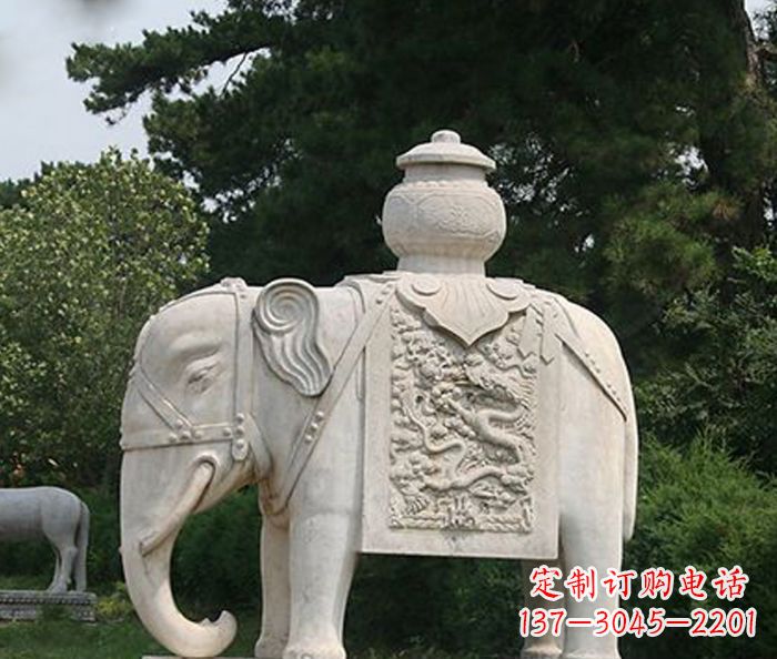 绵阳园林景观驮宝大象石雕