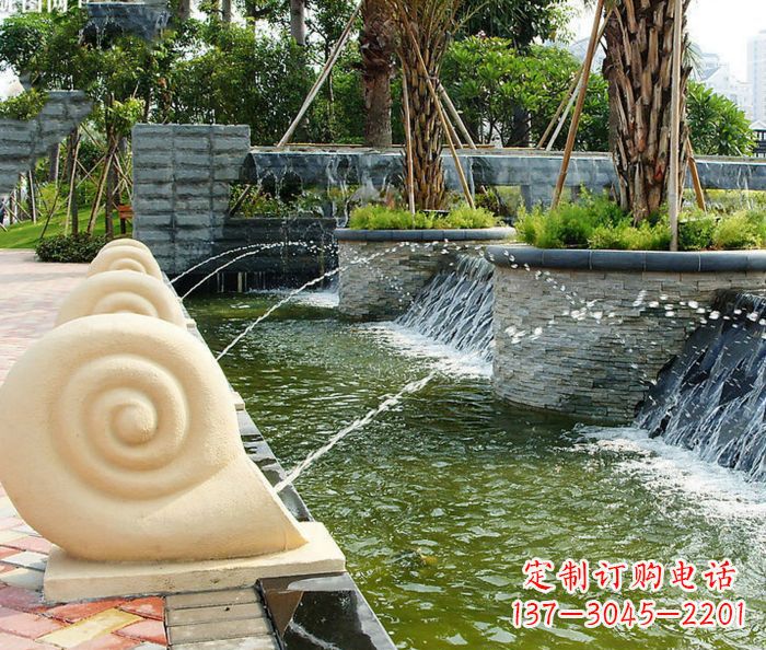 绵阳园林景观蜗牛喷泉石雕