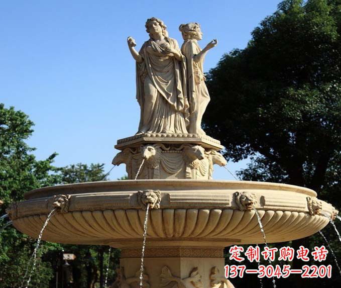 绵阳园林景观西方人物喷泉石雕