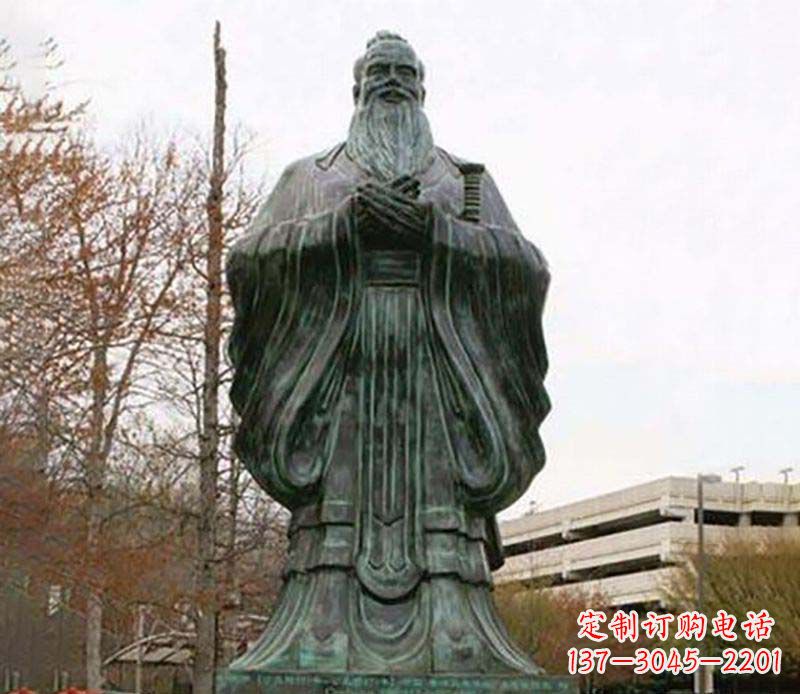 绵阳园林老子人物铜雕