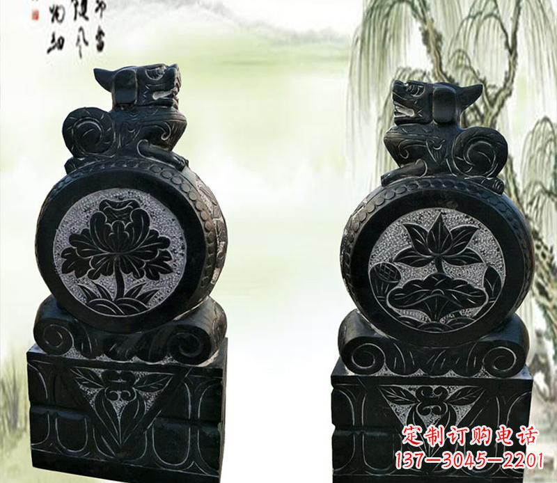 绵阳园林貔貅门墩石雕