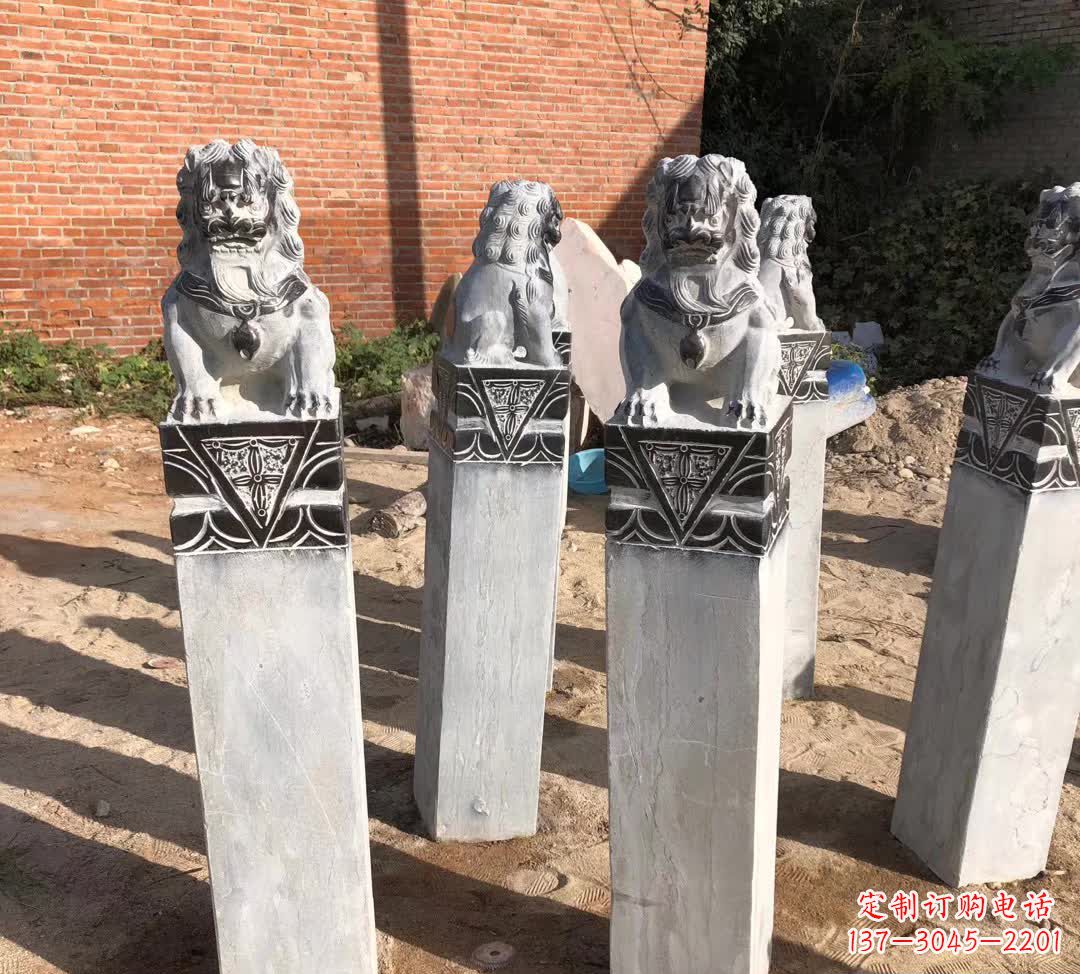绵阳园林石雕狮子拴马桩