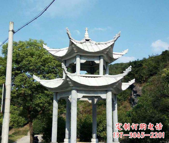 绵阳园林双层凉亭石雕