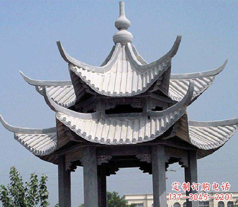 绵阳园林双层石凉亭景观石雕