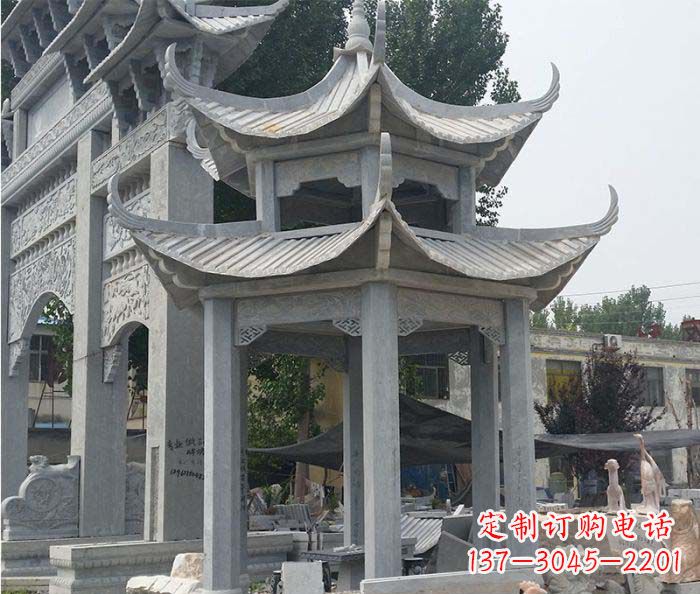绵阳园林双层石雕凉亭